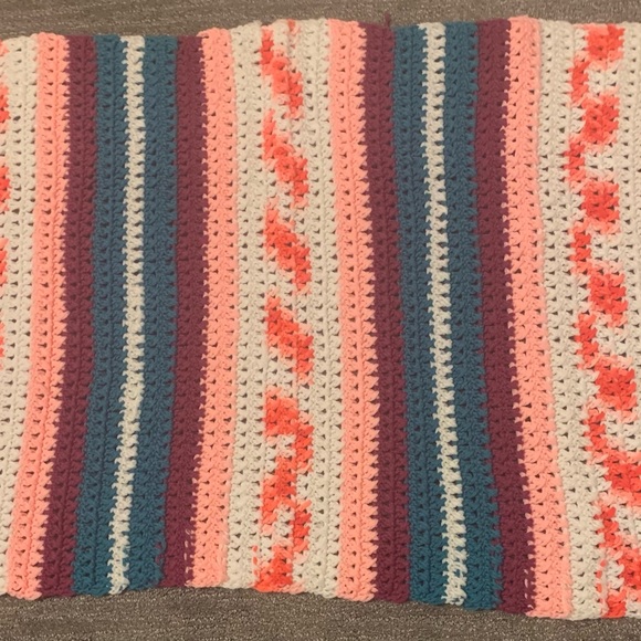 3 Handmade Crochet Afghans Vibrant Colors New Throws Couch or Chair Ready See - Picture 2 of 7